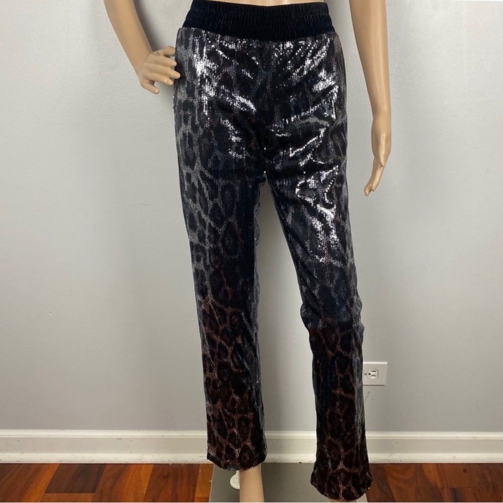 NEW RTA SEQUIN LEOPARD JOGGER PANTS - Picture 2 of 9